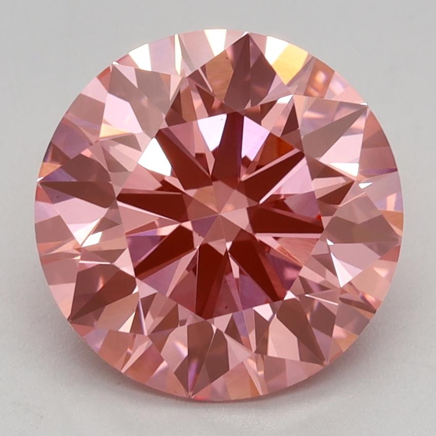 2.51 Ct. Fancy Vivid Pink Round Lab Grown Diamond