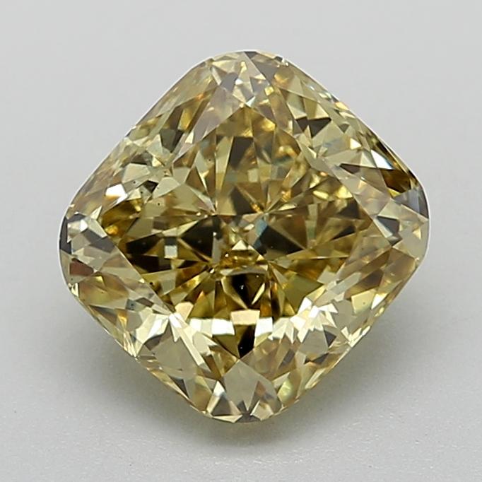 2.56 Ct. Fancy Vivid Yellow Cushion Lab Grown Diamond
