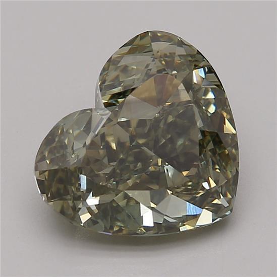 3.84 Ct. Fancy Intense Green Heart Lab Grown Diamond