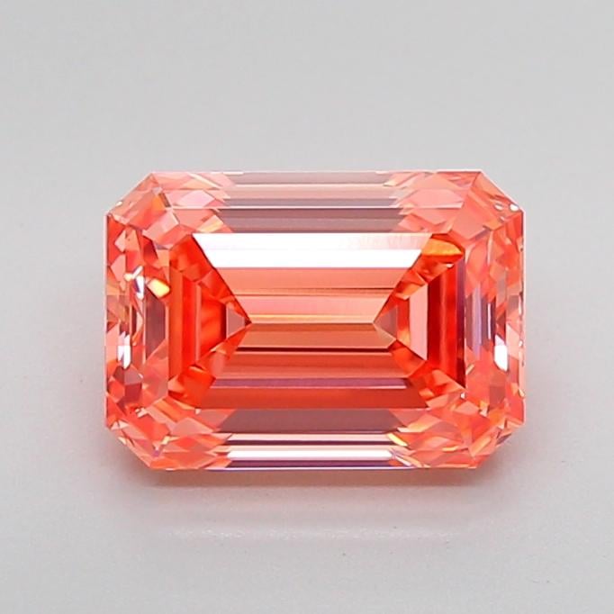 2.99 Ct. Fancy Vivid Orangy Pink Emerald Lab Grown Diamond