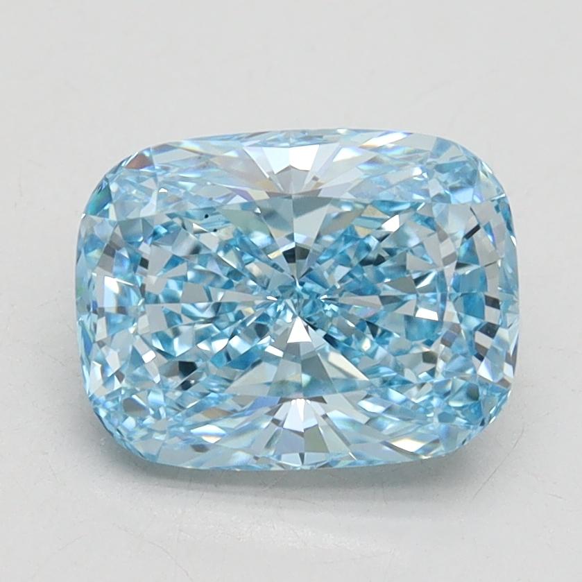 2.01 Ct. Fancy Vivid Blue Cushion Lab Grown Diamond