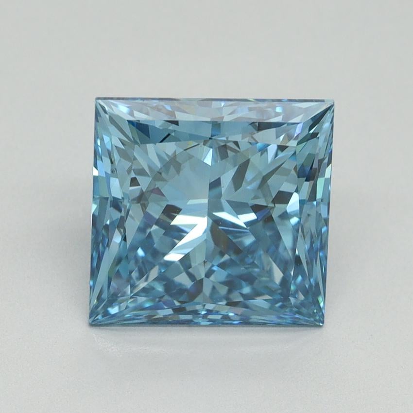 4.06 Ct. Fancy Vivid Blue Princess Lab Grown Diamond