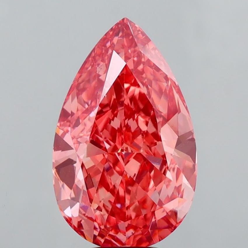 8.09 Ct. Fancy Vivid  Pink Pear Lab Grown Diamond