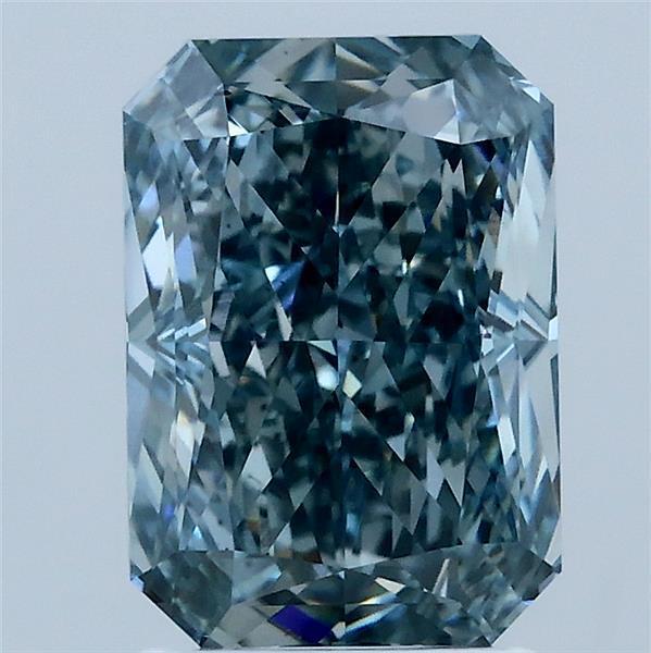 2.53 Ct. Fancy Vivid Green Blue Radiant Lab Grown Diamond