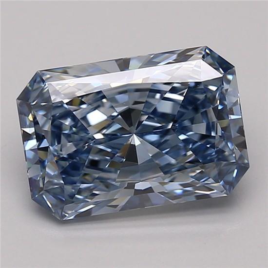 3.01 Ct. Fancy Vivid Blue Radiant Lab Grown Diamond