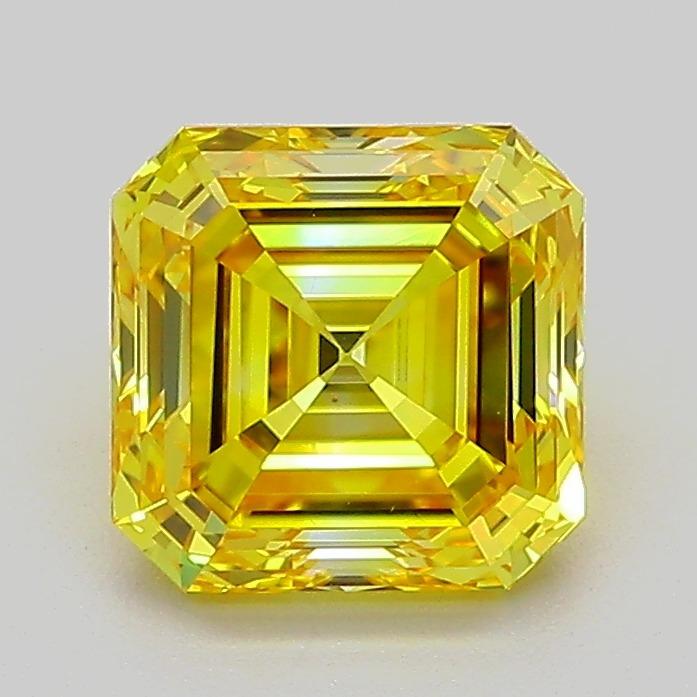 1.60 Ct. Fancy Vivid  Yellow Asscher Lab Grown Diamond