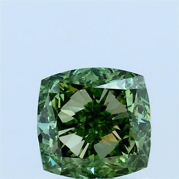 0.94 Ct. Fancy Vivid Green Cushion Lab Grown Diamond