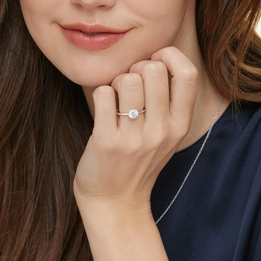 14K Rose Gold Petite Esme 1.5mm Ring, large additional view 1