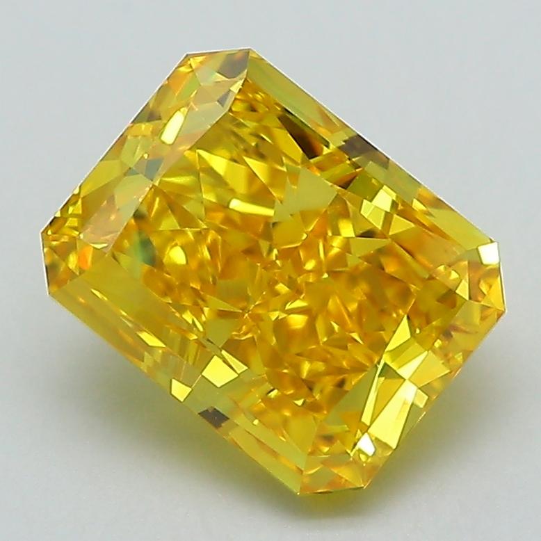 2.57 Ct. Fancy Vivid Yellow Radiant Lab Grown Diamond