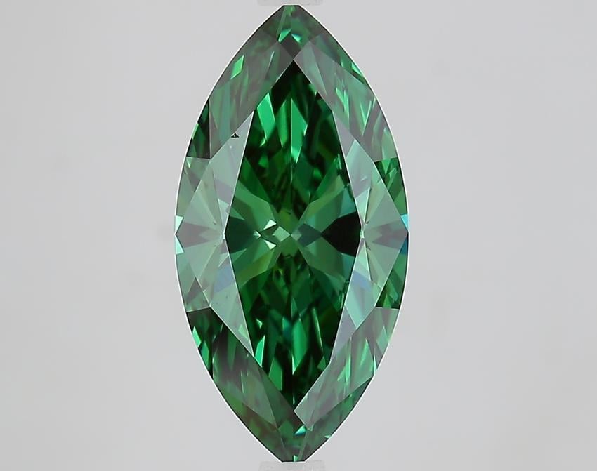 2.94 Ct. Fancy Vivid Green Marquise Lab Grown Diamond
