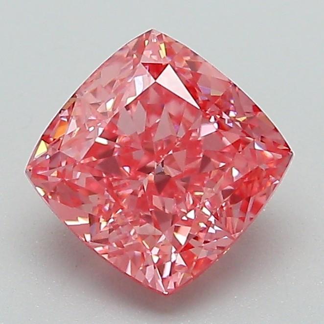 1.63 Ct. Fancy Vivid Pink Cushion Lab Grown Diamond