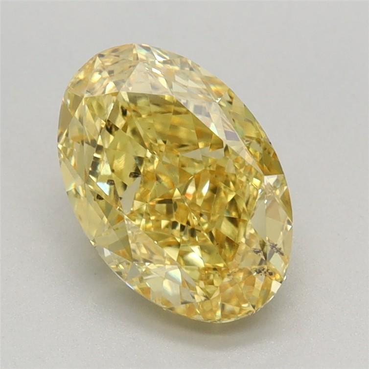 1.52 Ct. Fancy Vivid Yellow Oval Lab Grown Diamond