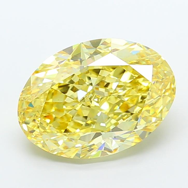 10.53 Ct. Fancy Intense Yellow Oval Lab Grown Diamond