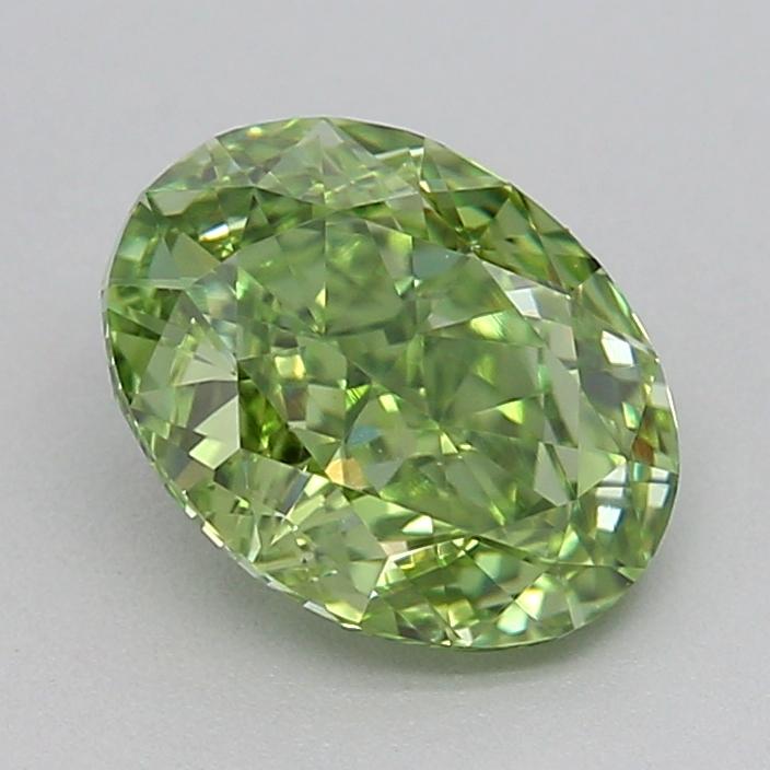 1.02 Ct. Fancy Vivid  Green Oval Lab Grown Diamond