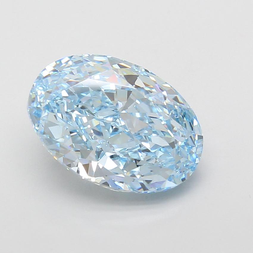 5.08 Ct. Fancy Vivid Blue Oval Lab Grown Diamond