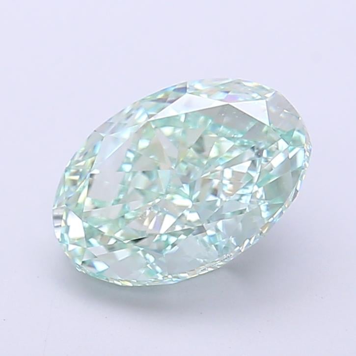 2.41 Ct. Fancy Vivid  Green Oval Lab Grown Diamond