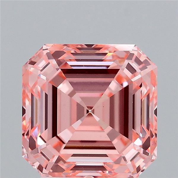 3.03 Ct. Fancy Vivid  Pink Asscher Lab Grown Diamond