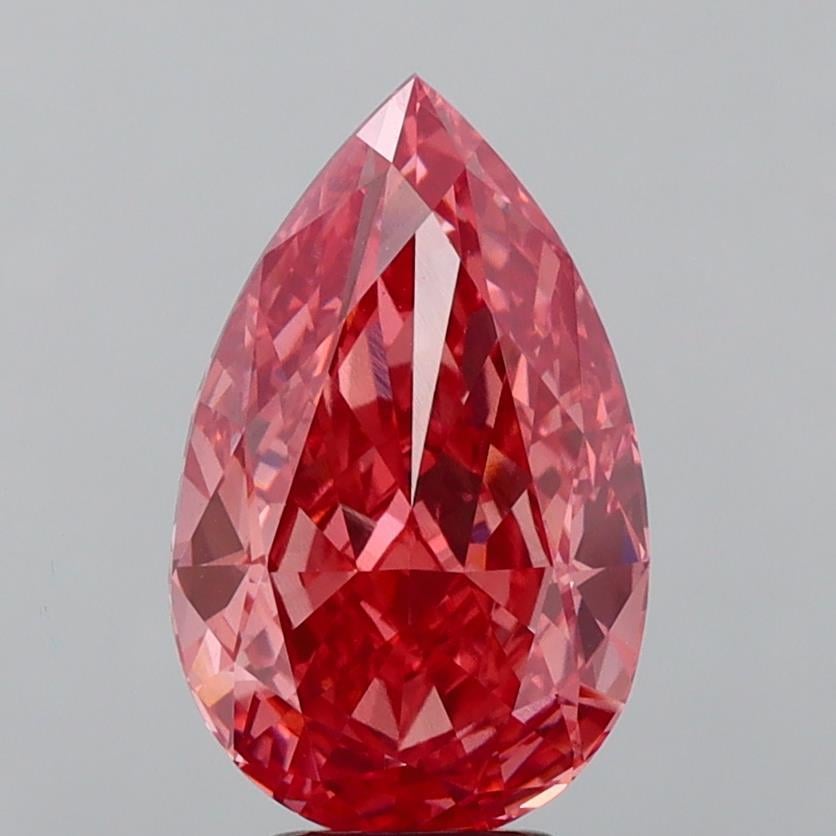 5.42 Ct. Fancy Vivid Brownish Pink Pear Lab Grown Diamond