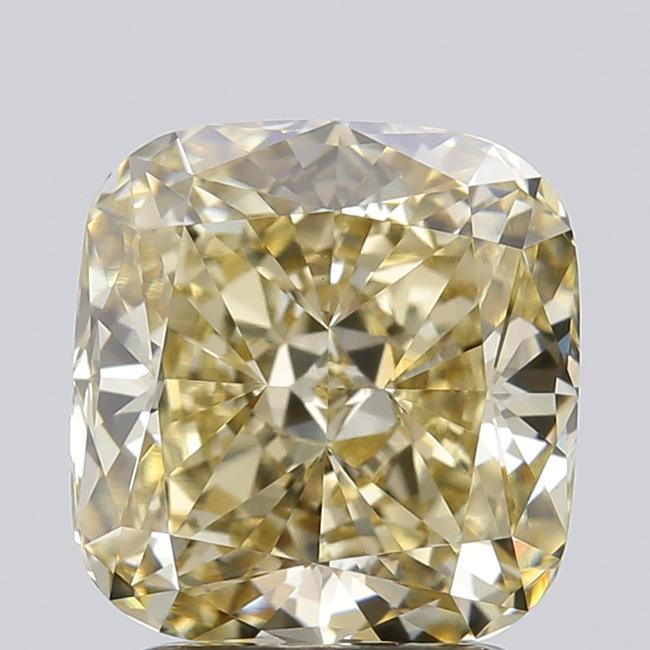 2.30 Ct. Fancy Light Yellow Cushion Lab Grown Diamond