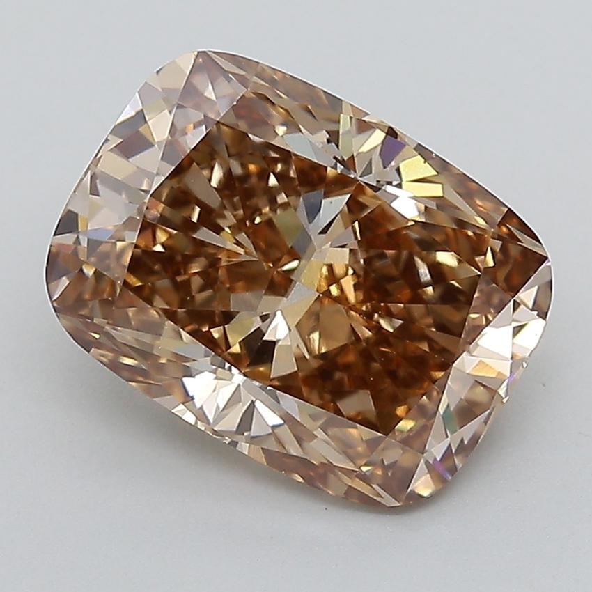 4.04 Ct. Fancy  Brown Cushion Lab Grown Diamond