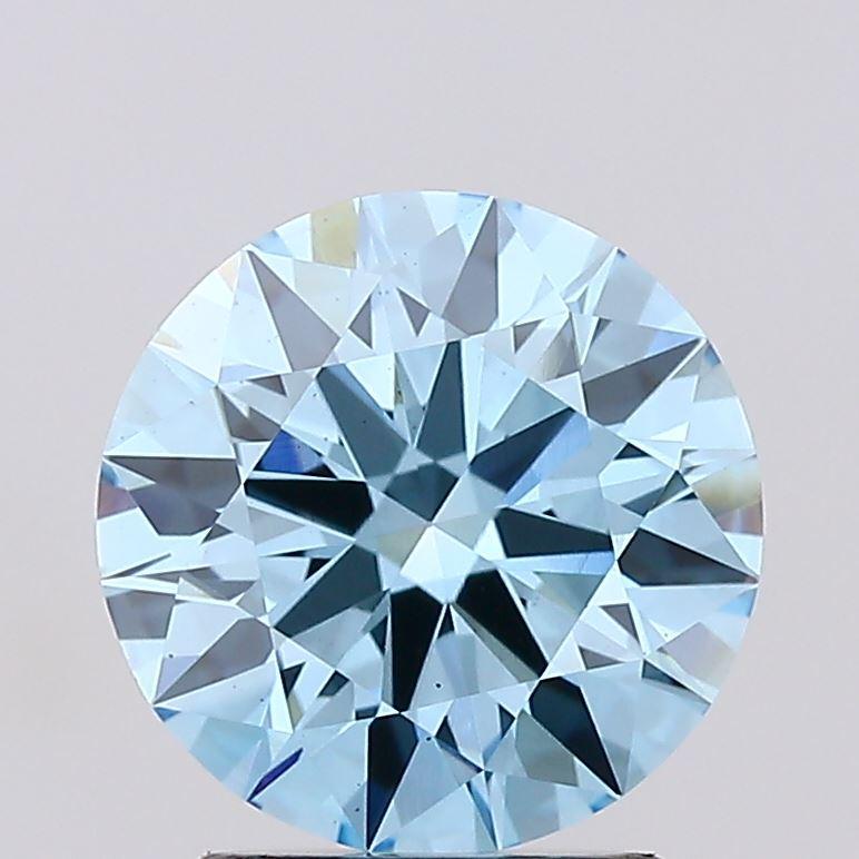 2.02 Ct. Fancy Vivid Blue Round Lab Grown Diamond