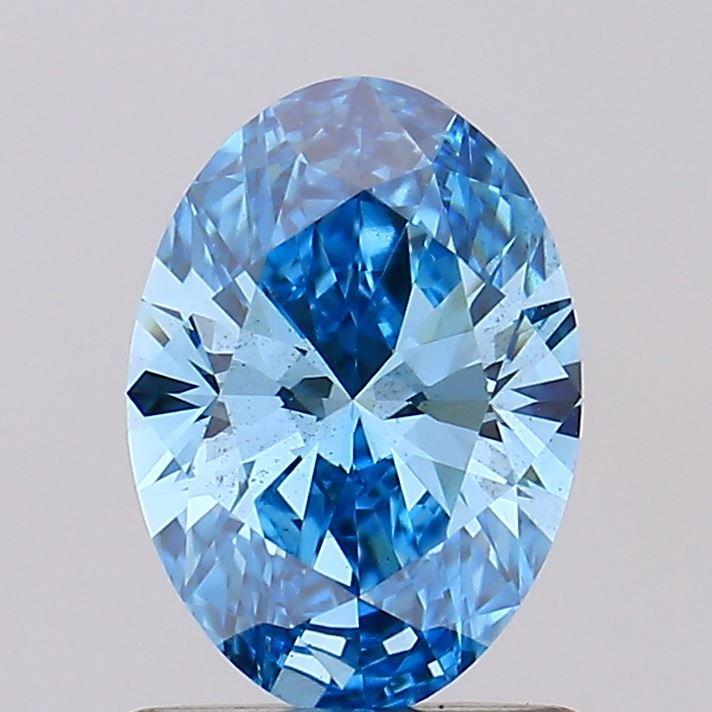 1.00 Ct. Fancy Vivid Blue Oval Lab Grown Diamond