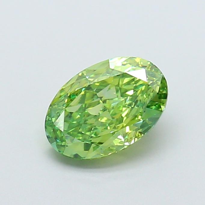 1.20 Ct. Fancy Vivid Green Oval Lab Grown Diamond