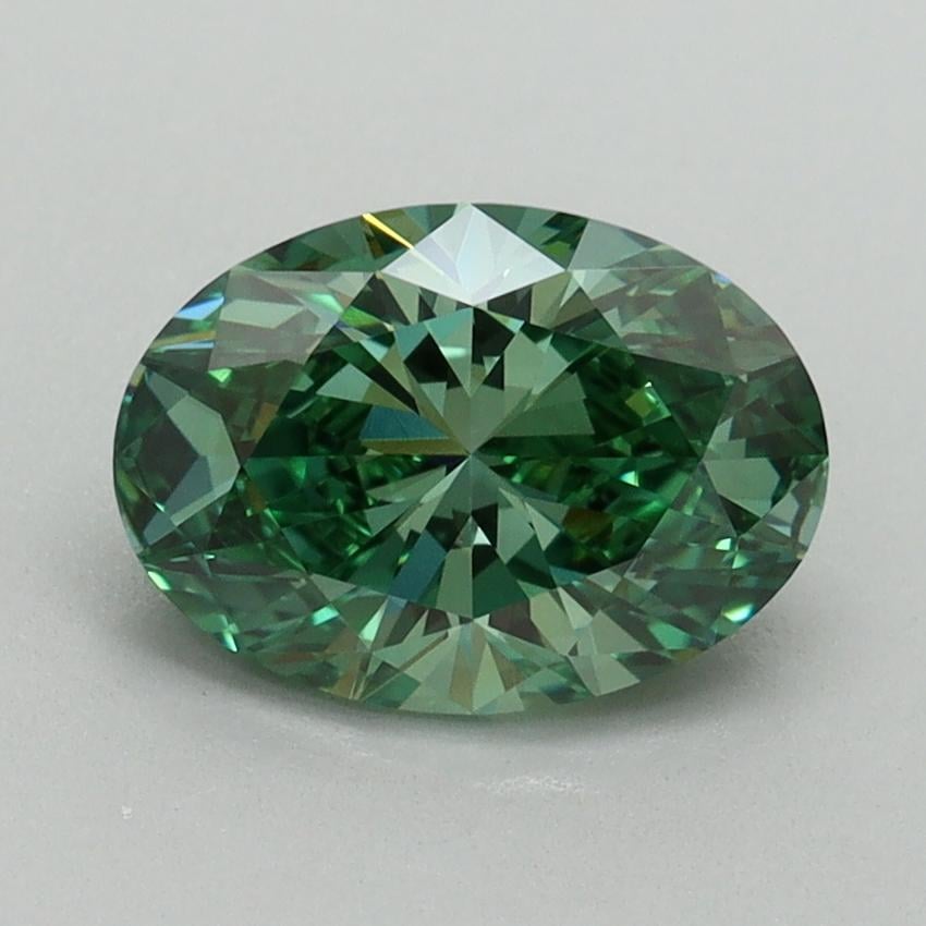 1.51 Ct. Fancy Vivid Pacific Green Oval Lab Grown Diamond