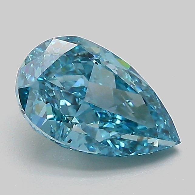 1.10 Ct. Fancy Vivid Greenish Blue Pear Lab Grown Diamond