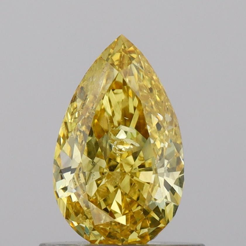 0.78 Ct. Fancy Vivid Yellow Pear Lab Grown Diamond