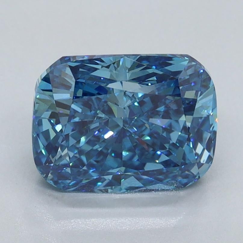 2.03 Ct. Fancy Vivid Malibu Blue Cushion Lab Grown Diamond