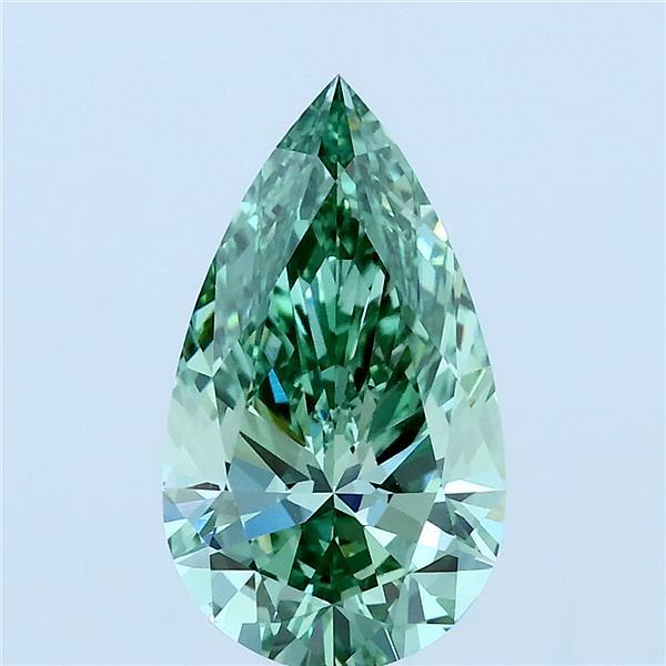 2.00 Ct. Fancy Vivid Green Pear Lab Grown Diamond