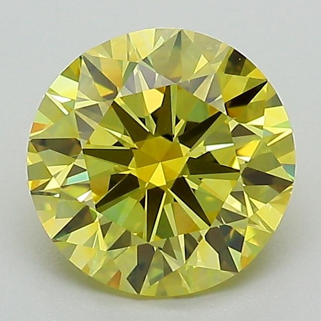 1.71 Ct. Fancy Vivid Yellow Round Lab Grown Diamond