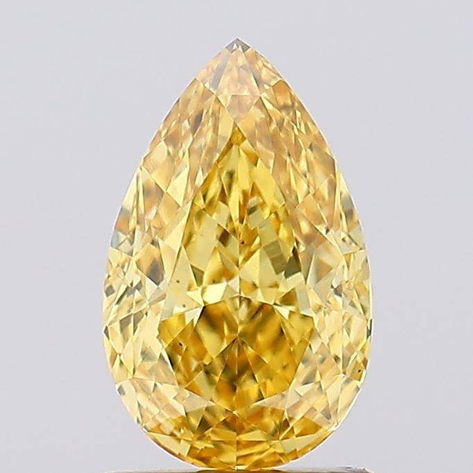 1.31 Ct. Fancy Vivid Yellow Pear Lab Grown Diamond