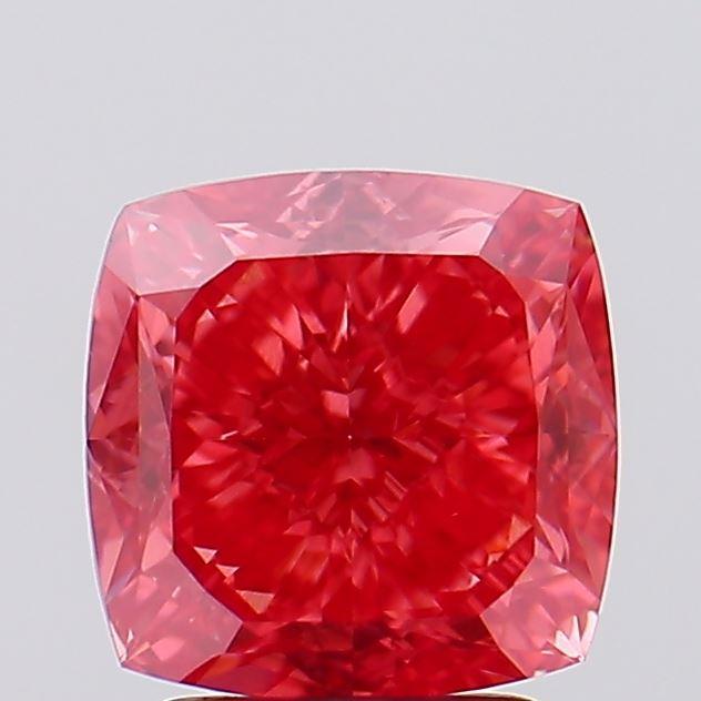 3.16 Ct. Fancy Vivid Pink Cushion Lab Grown Diamond