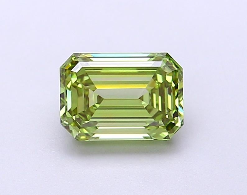 1.1 Ct. Fancy Vivid Green Emerald Lab Grown Diamond