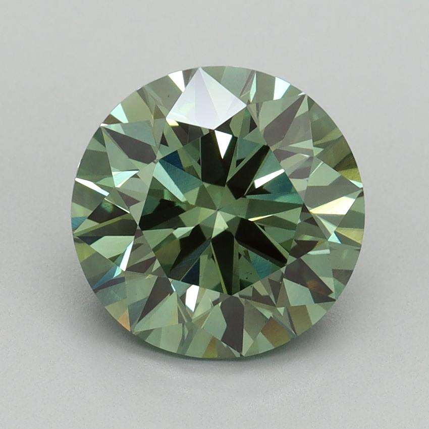 3.01 Ct. Fancy Vivid Green Round Lab Grown Diamond