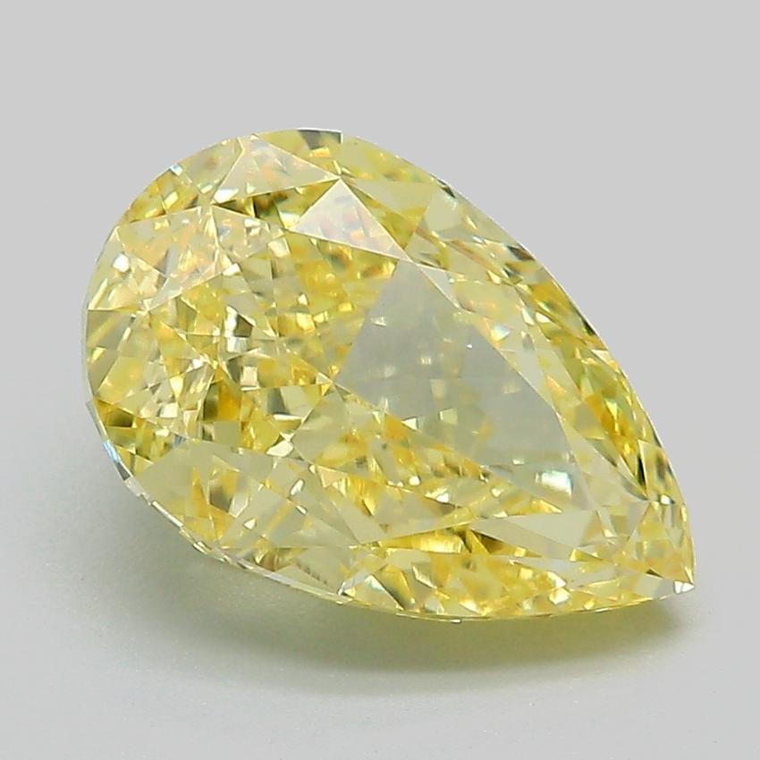 3.24 Ct. Fancy Intense Yellow Pear Lab Grown Diamond