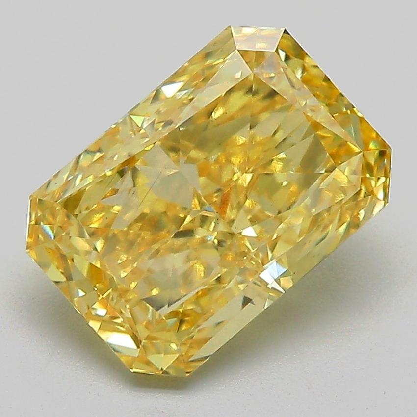 3.09 Ct. Fancy Vivid Yellow Radiant Lab Grown Diamond