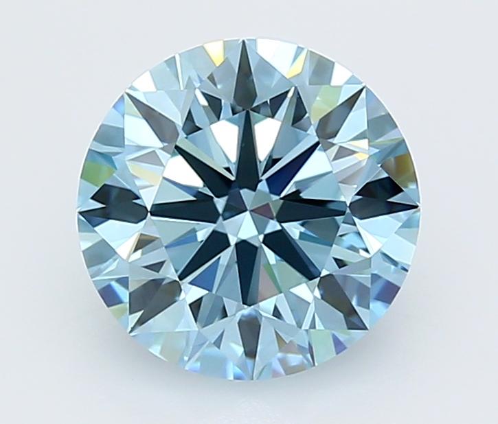 3.06 Ct. Fancy Vivid  Blue Round Lab Grown Diamond