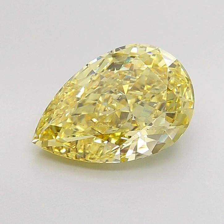 4.09 Ct. Fancy Intense None Yellow Pear Lab Grown Diamond