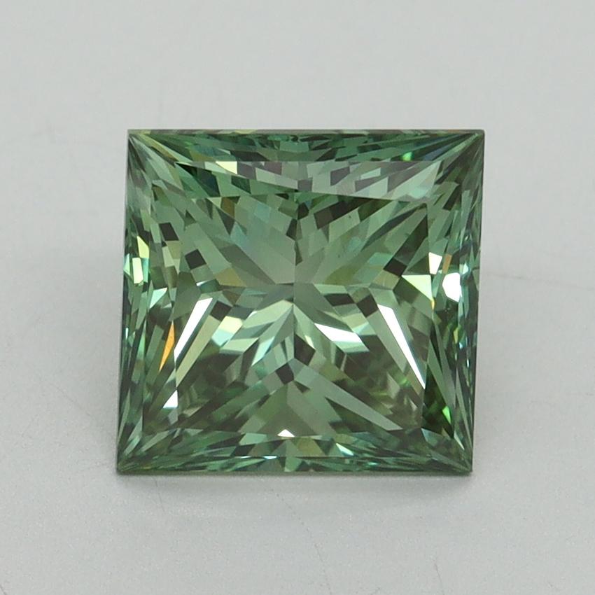2.48 Ct. Fancy Vivid Pacific Green Princess Lab Grown Diamond