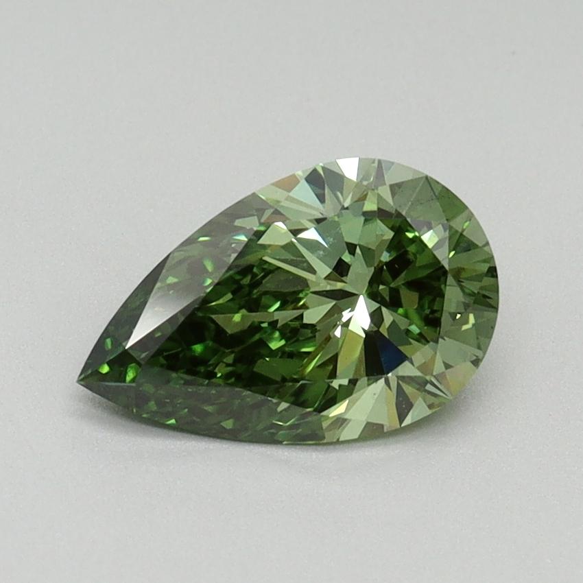 1.02 Ct. Fancy Vivid Green Pear Lab Grown Diamond