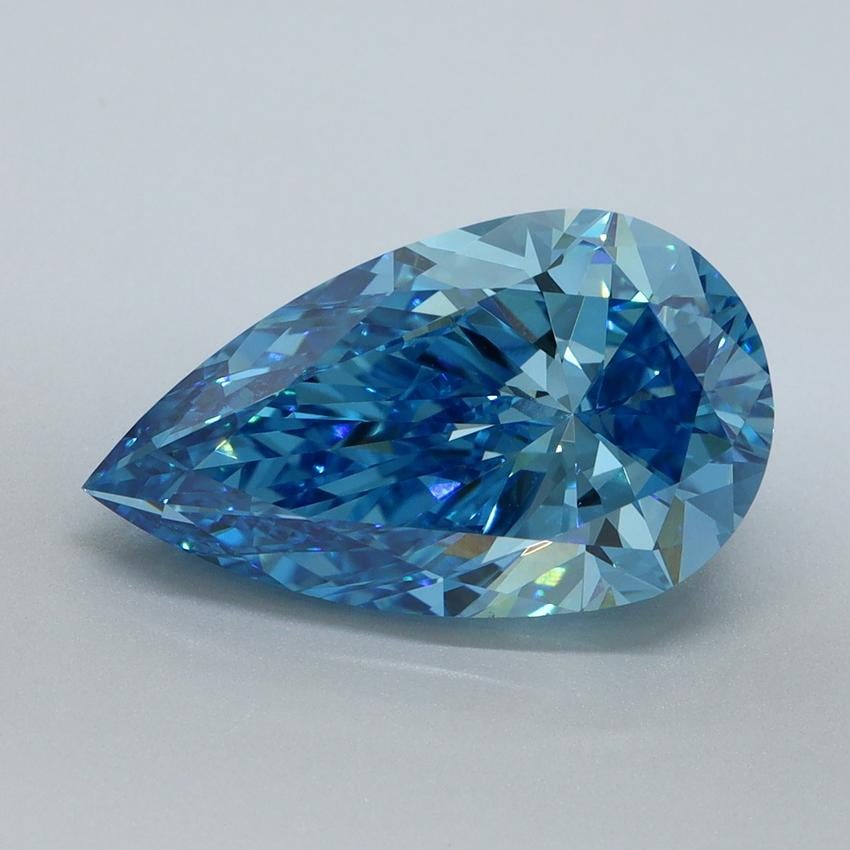 4.23 Ct. Fancy Vivid Blue Pear Lab Grown Diamond