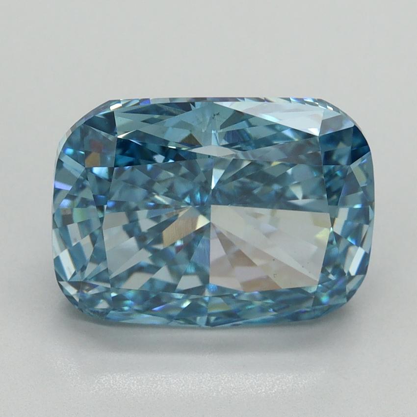 5.09 Ct. Fancy Vivid Blue Cushion Lab Grown Diamond