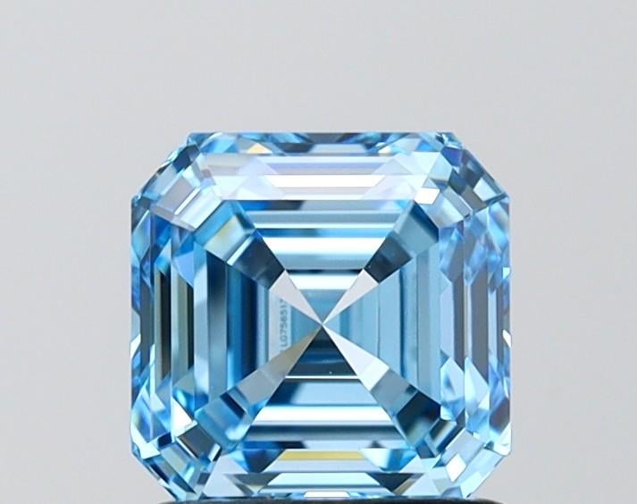 1.53 Ct. Fancy Vivid Blue Asscher Lab Grown Diamond
