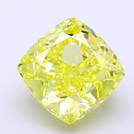 1.78 Ct. Fancy Intense Yellow Cushion Lab Grown Diamond