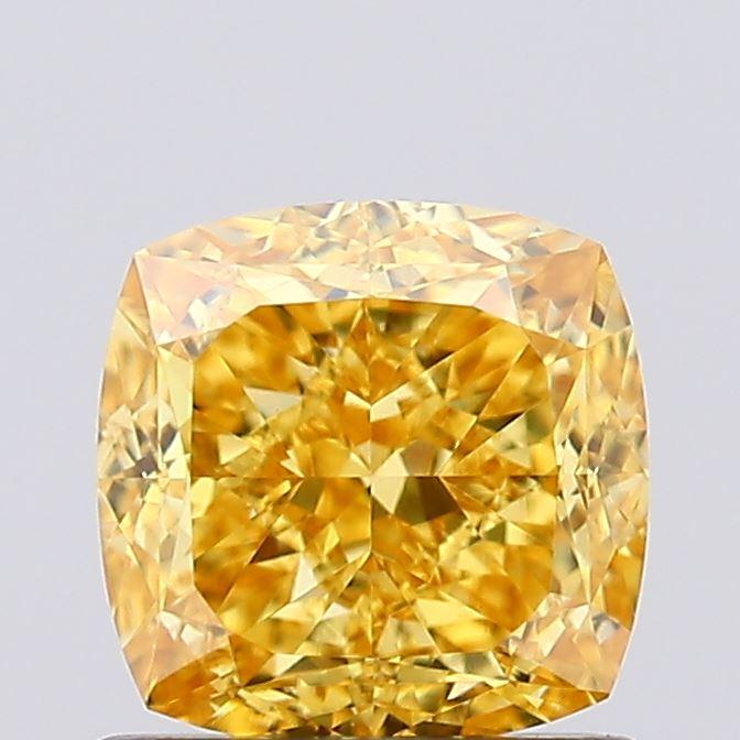 1.12 Ct. Fancy Vivid Yellow Cushion Lab Grown Diamond