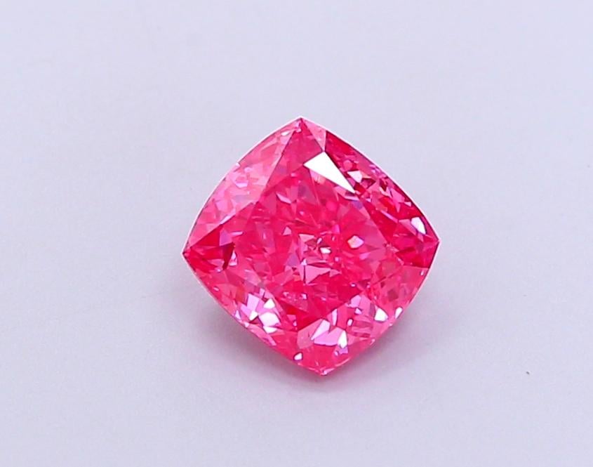 1.01 Ct. Fancy Vivid Pink Cushion Lab Grown Diamond