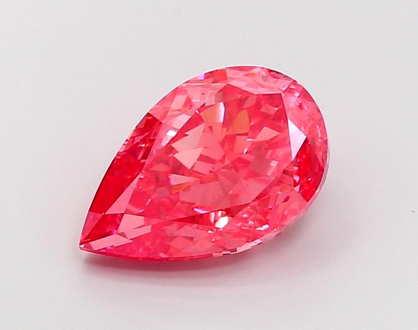 4.37 Ct. Fancy Vivid Orangy Pink Pear Lab Grown Diamond